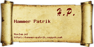 Hammer Patrik névjegykártya